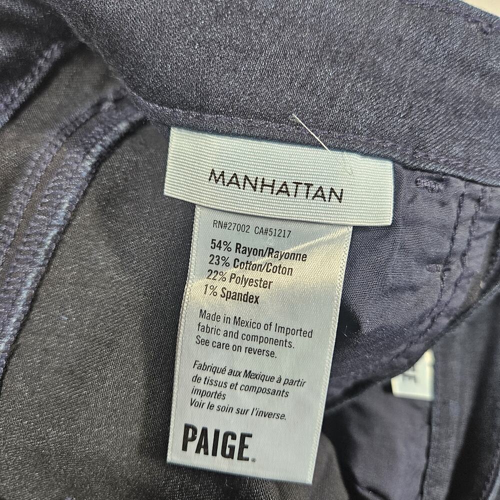 Paige Jeans Womens 27 Manhattan Bootcut Dark Wash Stretch Kolbie Whiskering - Picture 5 of 14